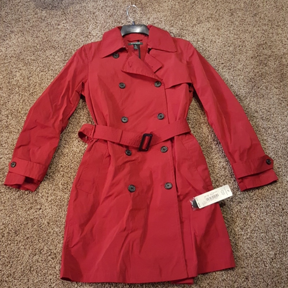 RED Raincoat ralph Lauren NWT